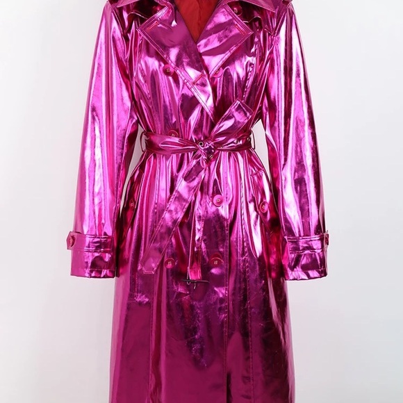 Metallic chrome trench coat💕💕 - Picture 2 of 4